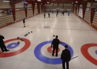 Photo by Jo-Ann Sheridan of People Curling at Allenford Curling Club