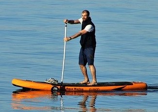Image by pasja1000 from Pixabay of man on Stand Up Paddleboard